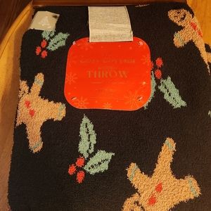 The Cozy Cottage Knitted Throw Oversized Gingerbread Black 50”x70”